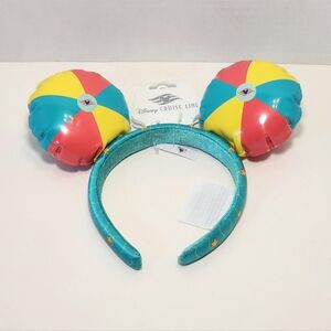 Disney Cruise Line Castaway Cay Inflatable Beach Ball Ears Earband - NWT